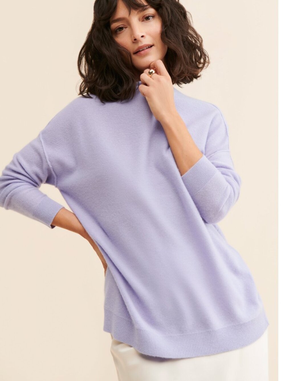 new ANTHROPOLOGIE PILCRO THE ALANI OVERSIZED %100 CASHMERE SWEATER S